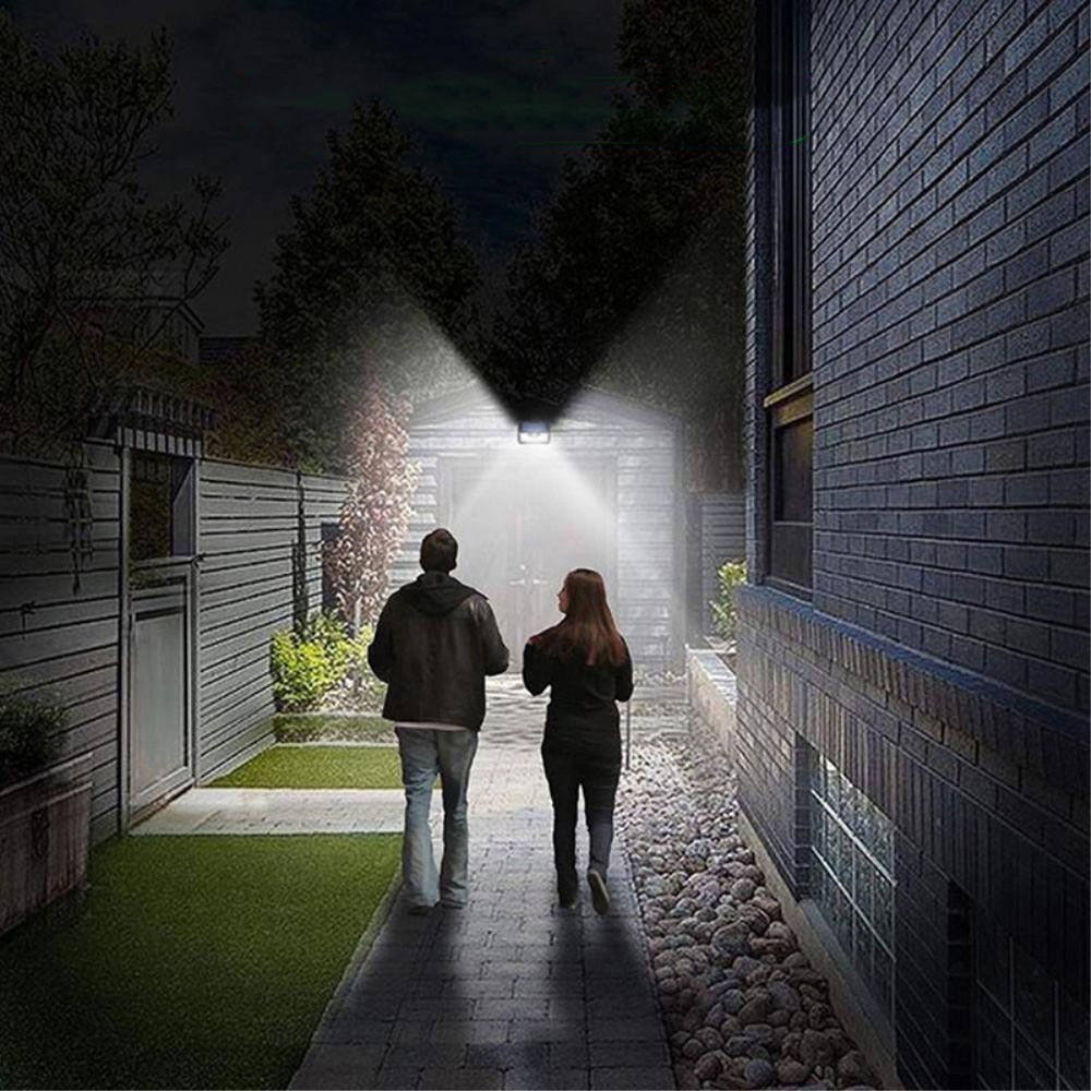 55 LED's Solar Outdoor USB Lampe Wandleuchte Infrarot Bewegungsmelder Spritzwasserfest (IP65)   Fernbedienung - Schwarz