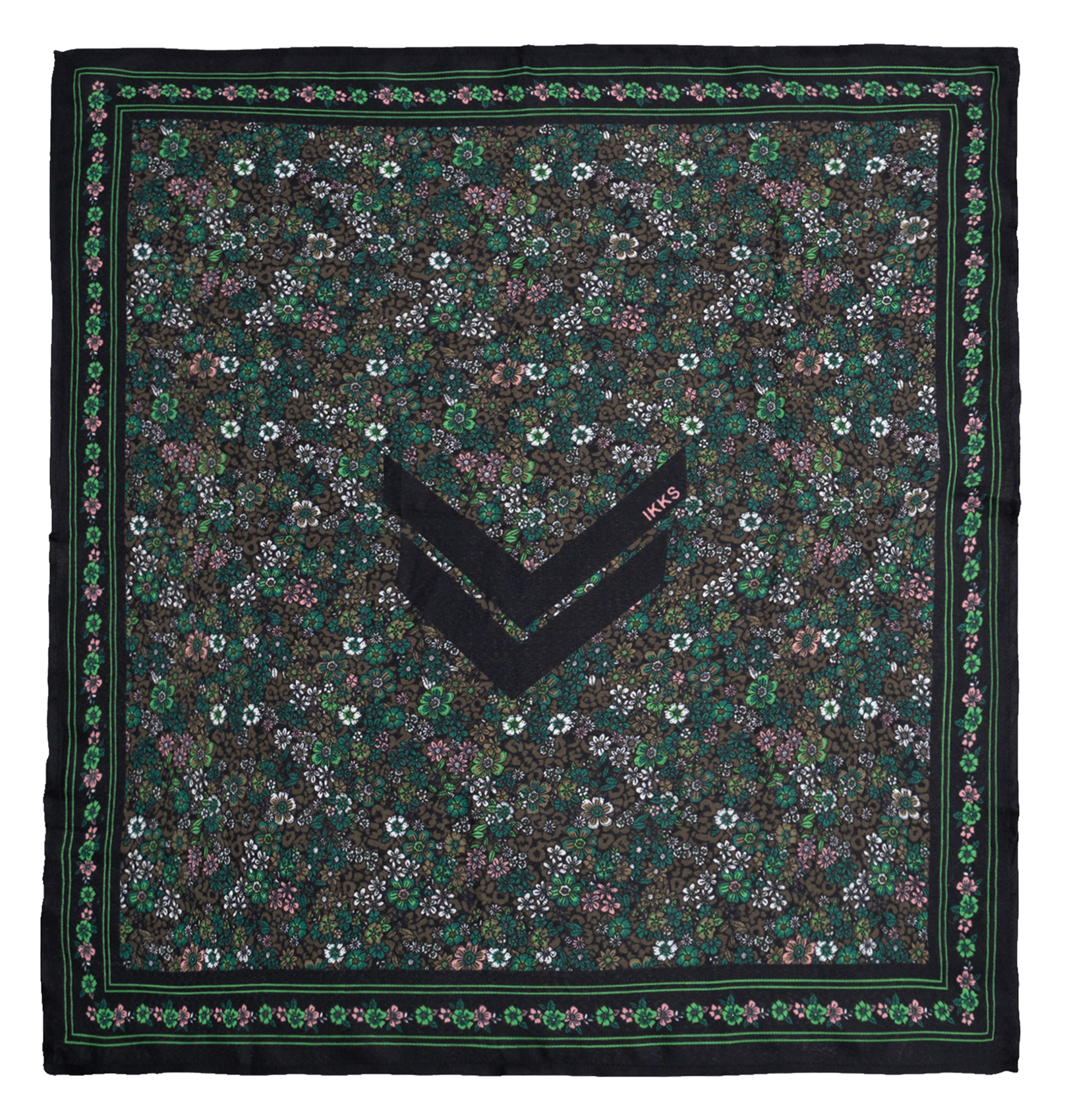 Foulard carré imprimé| Kaki