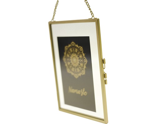 Metalen portretlijst, opvouwbaar, zonder achterkant, goud, 13x18 cm