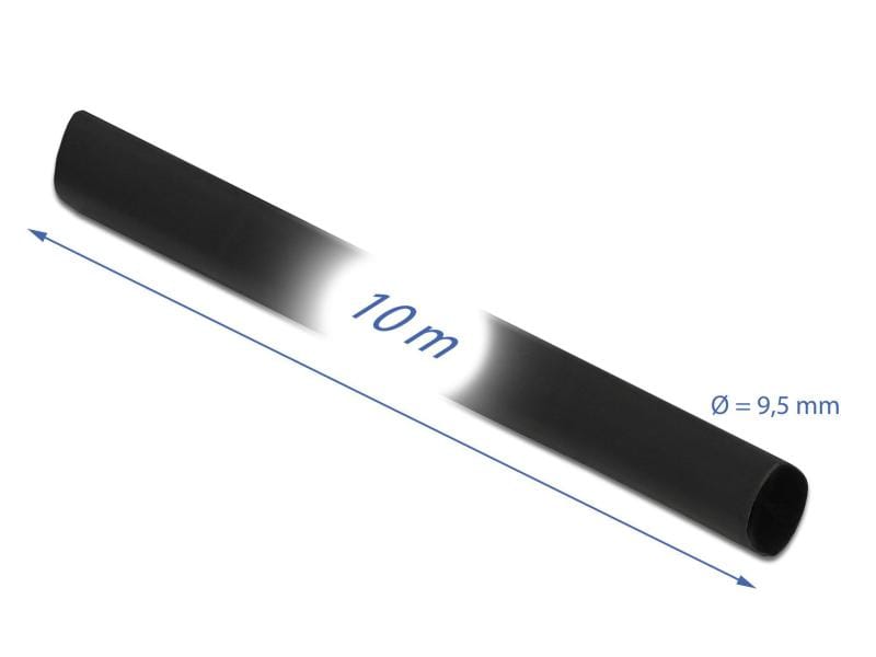 Delock Schrumpfschlauch 10 m x 9.5 mm Schwarz Schrumpfschlauch Box 10 m x 9.5 mm schwarz