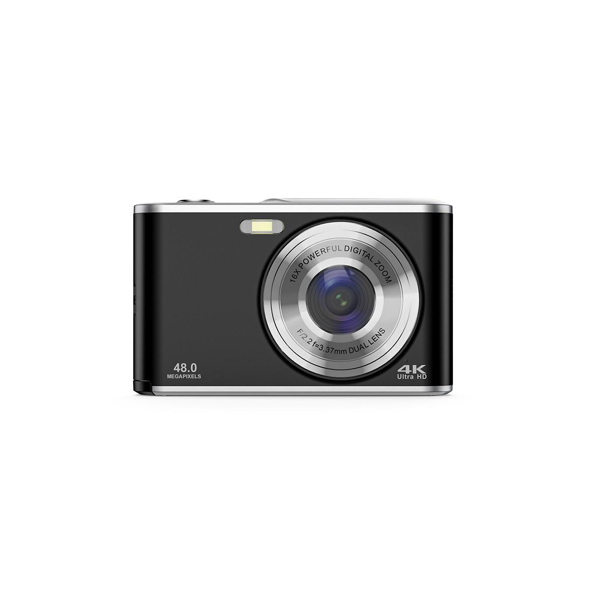 Digitalkamera 4K 48MP 16 x zoom webkamera med 32 GB TF-kort Sort