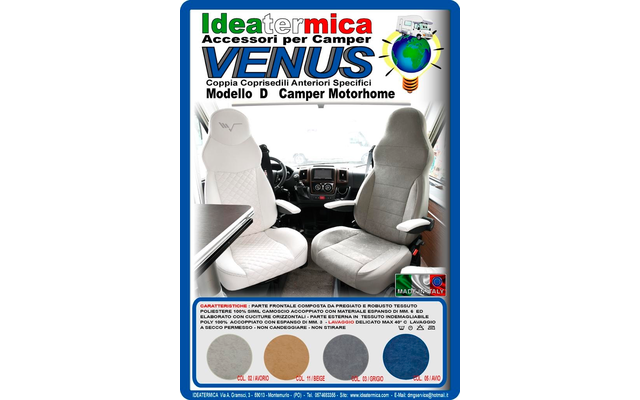 Ideatermica Venus D Sitzbezug mit integrierter Kopfstütze und Gurten 2 Stück