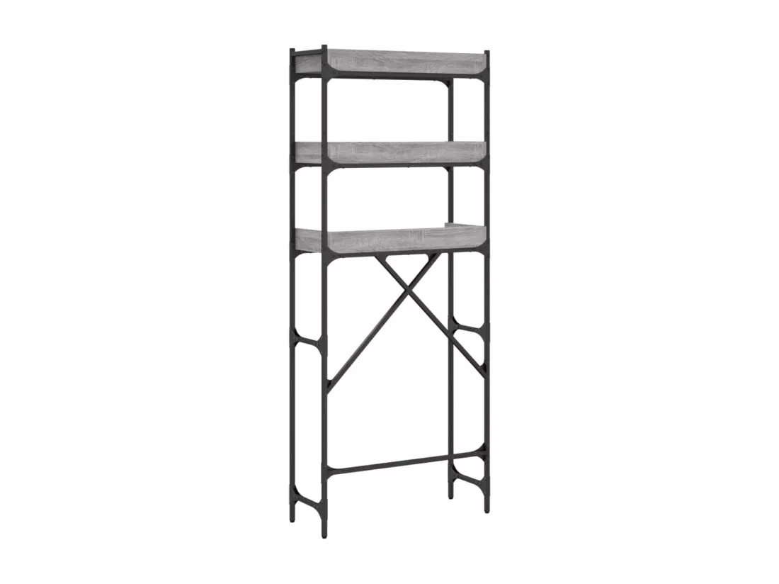 Étagère de lave-linge sonoma gris 67x25x163 cm bois ingénierie