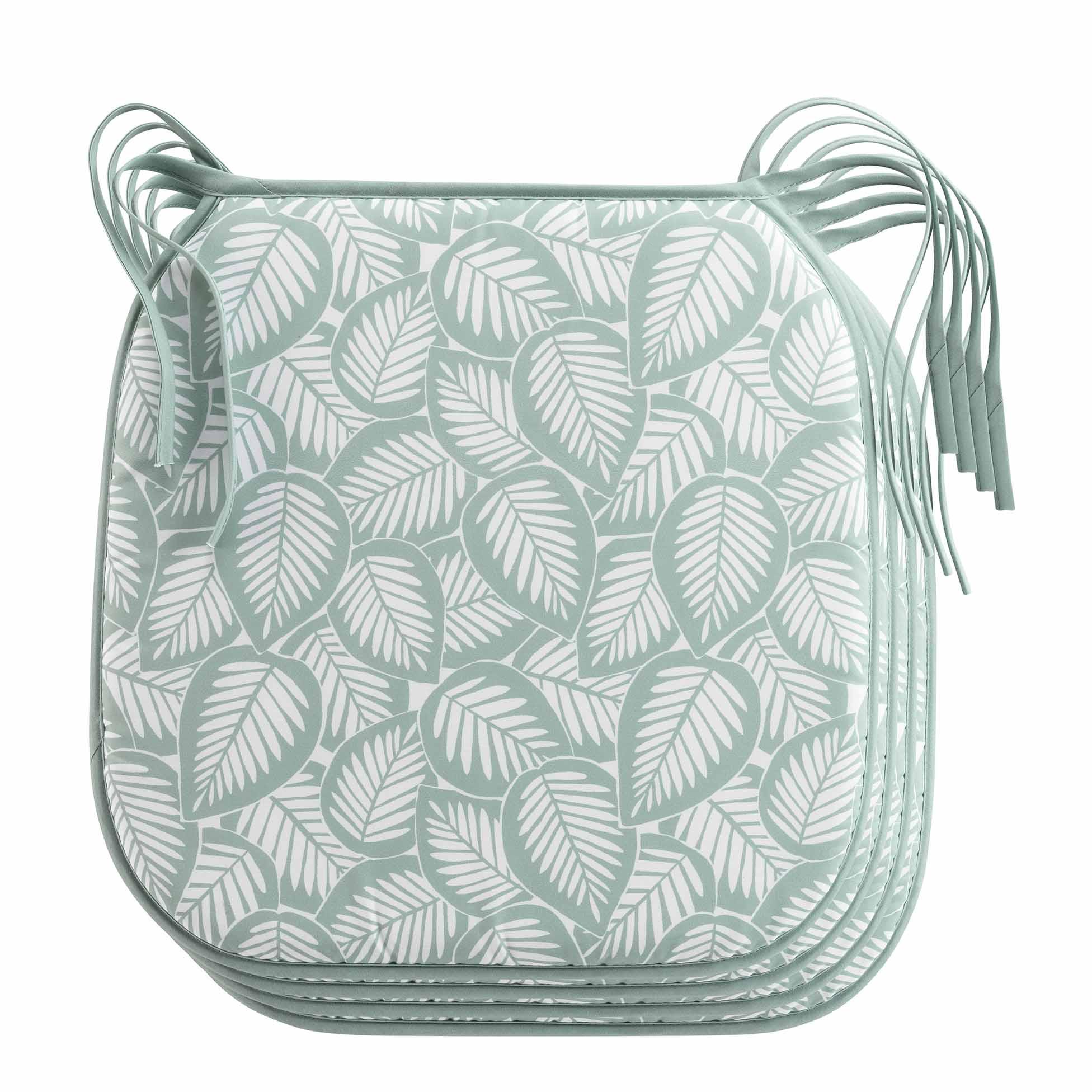 4 GALETTES 38X38CM MICROFIBRE IMPRIMEE DIVANY SAUGE