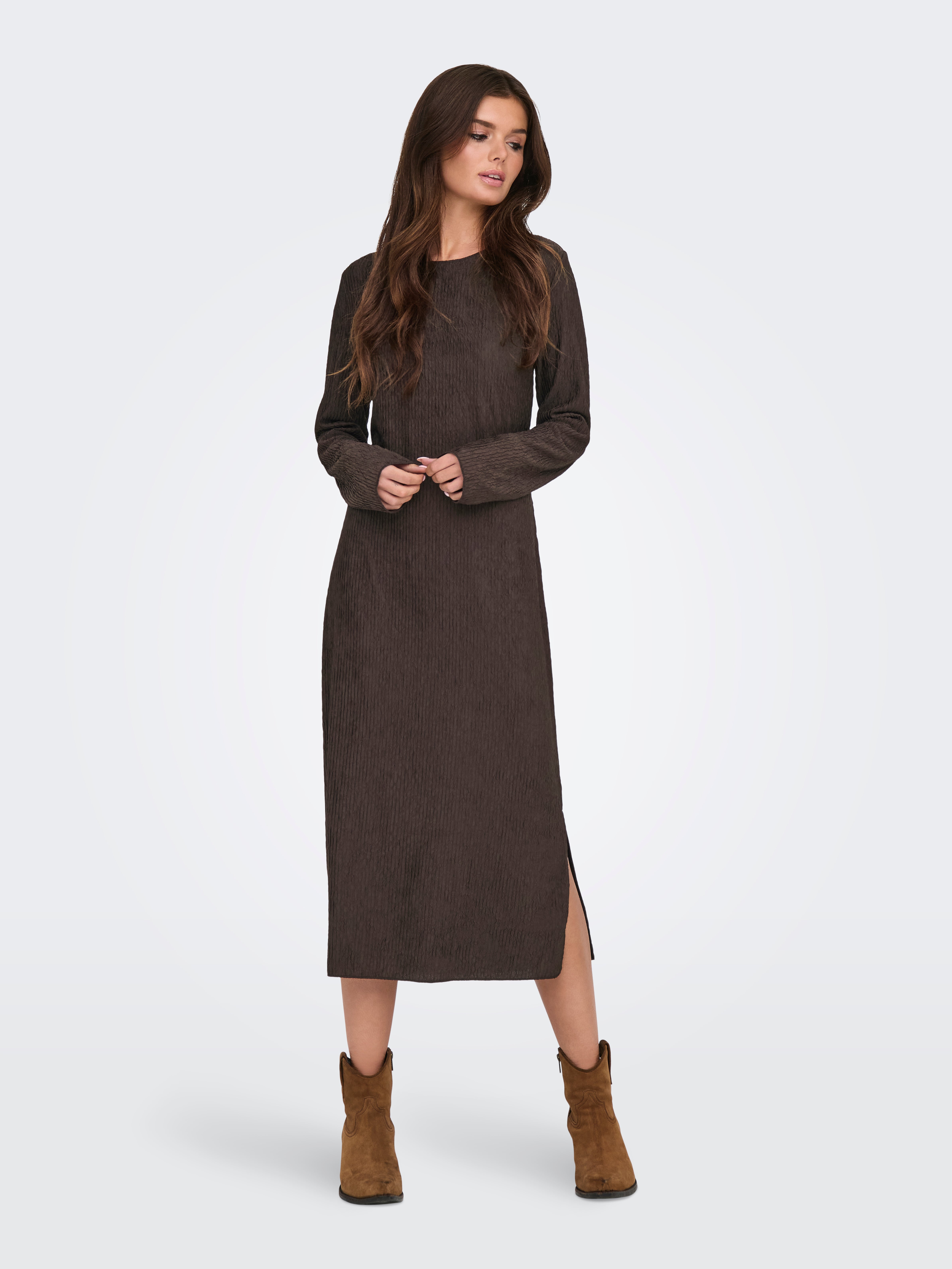 JDYBELLA Langes Kleid Seal Brown