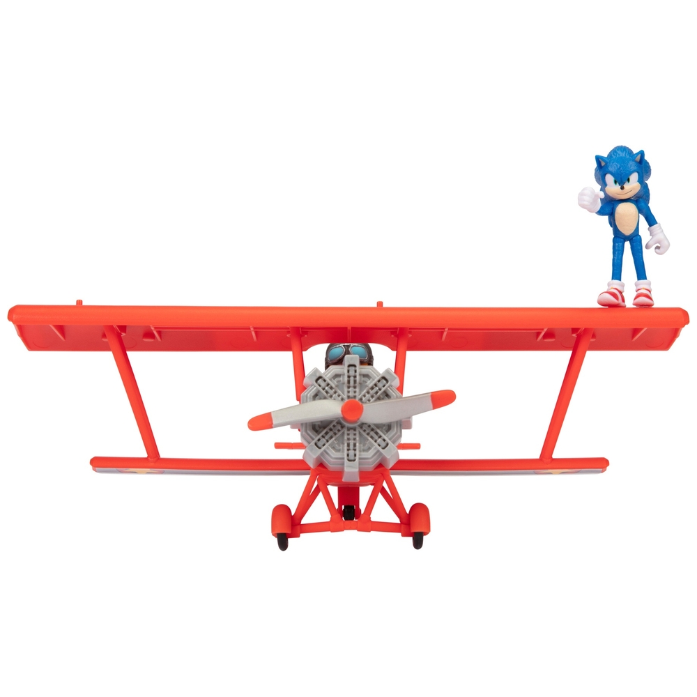 Sonic the Hedgehog 2 Tornado Doppeldecker mit Sonic- und Tails-Figuren