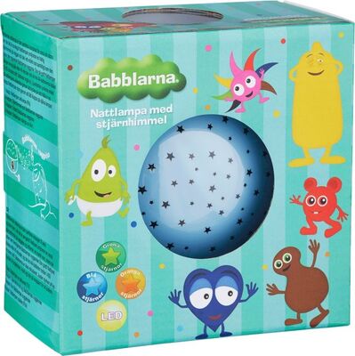 Babblarna Nattlampe Med Stjernehimmel og Vuggevise