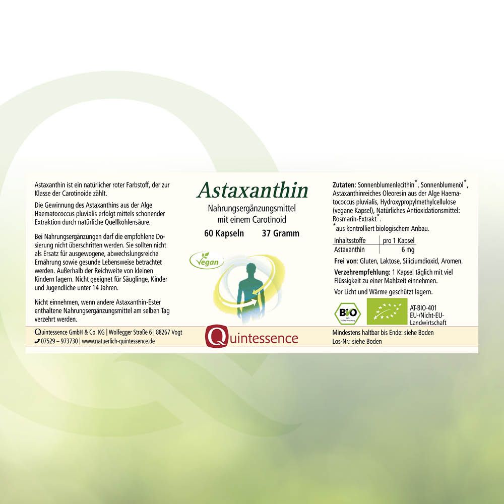 Astaxanthin Kapseln in Bioqualität von Quintessence