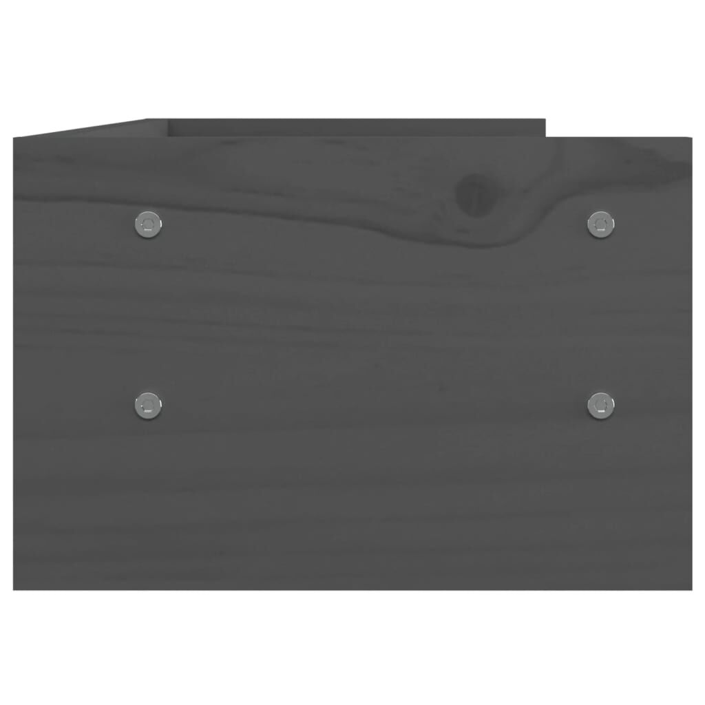 vidaXL Monitorstandaard 50x24x16 cm massief grenenhout grijs