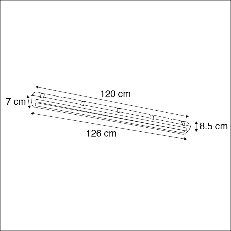 TL armatuur incl. LED 1800 lm en bewegingsmelder IP65 - Base