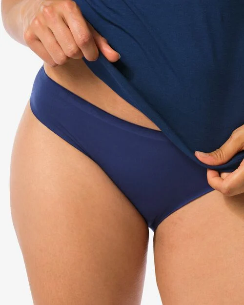 slip pour femme second skin micro bleu foncé