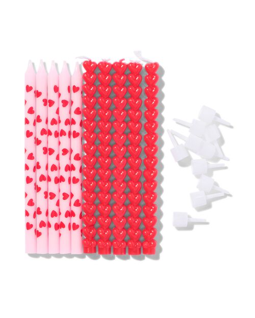 bougies de gâteau cœur lot de 10