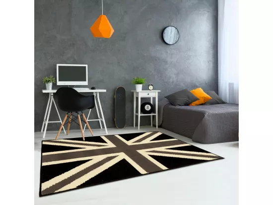 Tapis enfant 160x225 rectangle tissé gris AF1 UNIONJACK