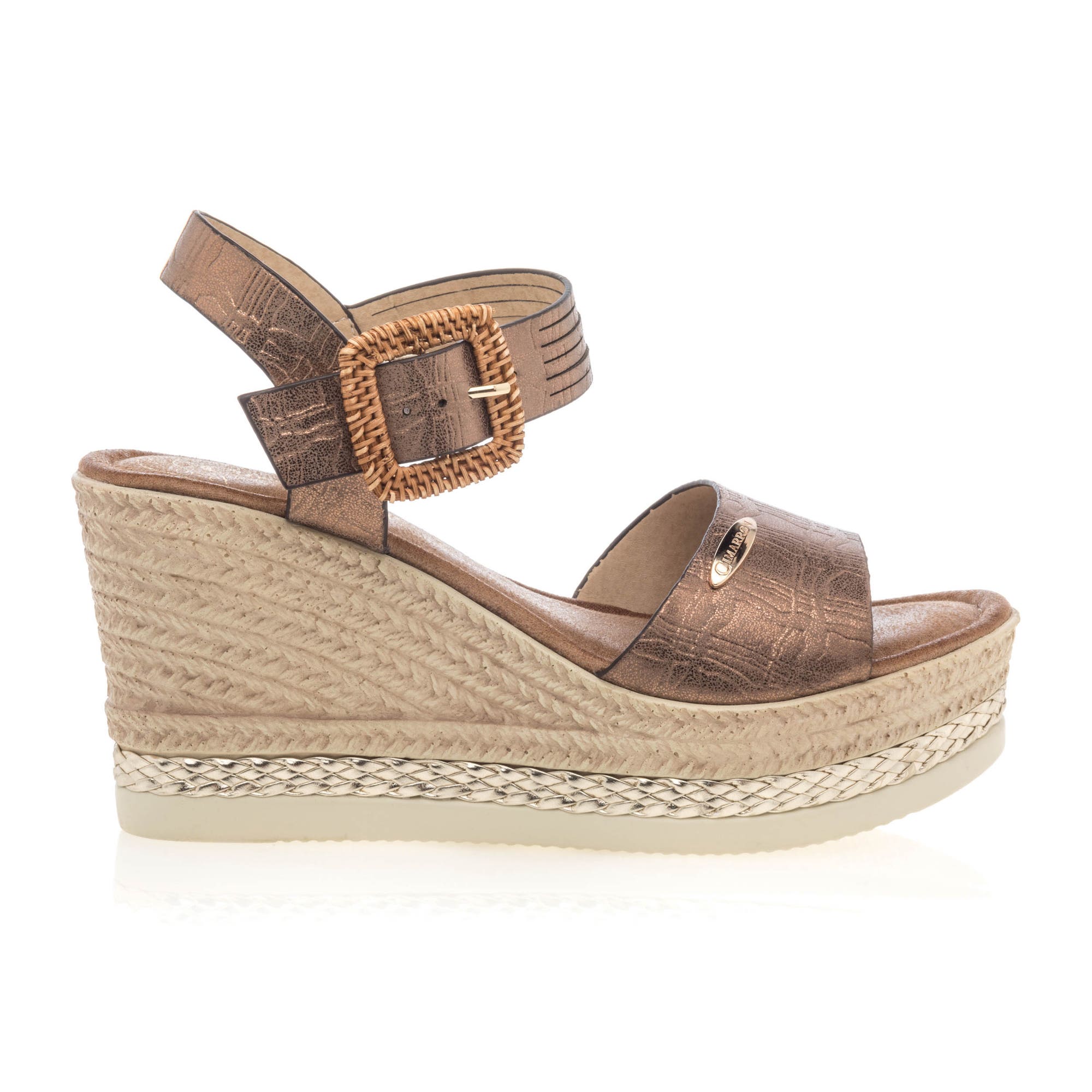 Sandales à talon compensé Femme bronze