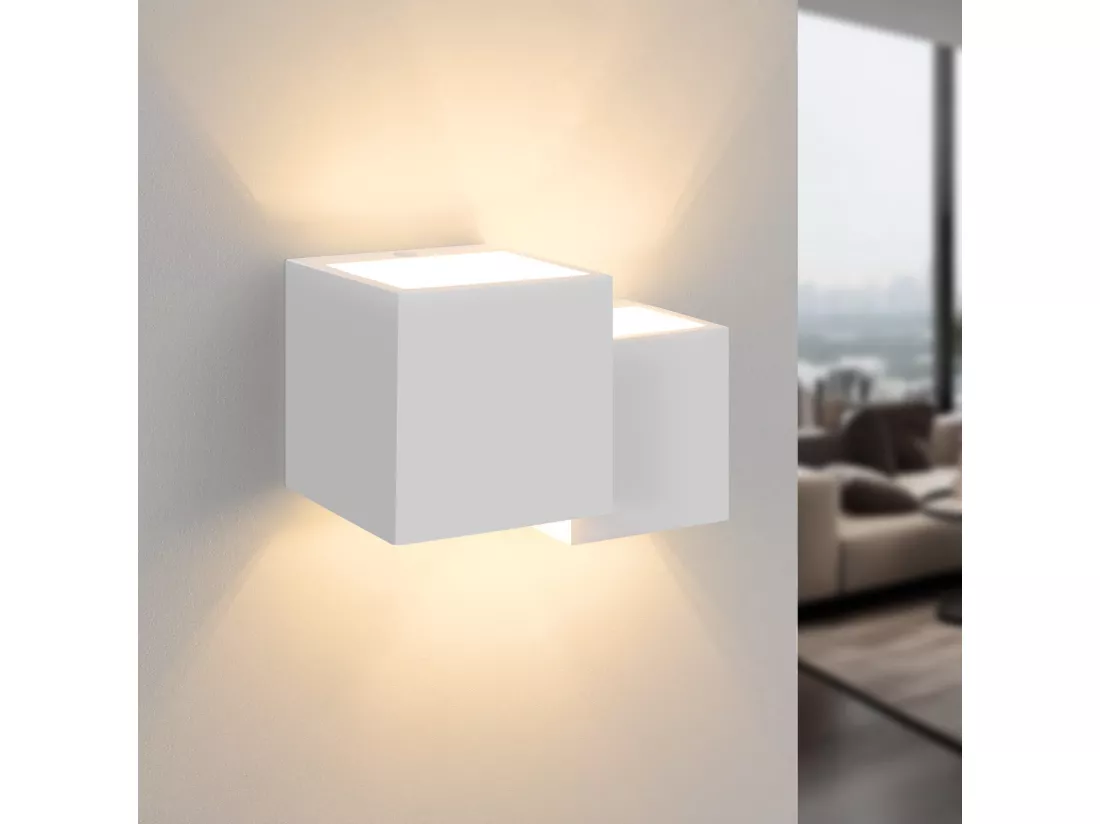 NETTLIFE Applique murale d'intérieur en plâtre blanc G9 moderne pour couloir, escalier, haut et bas
