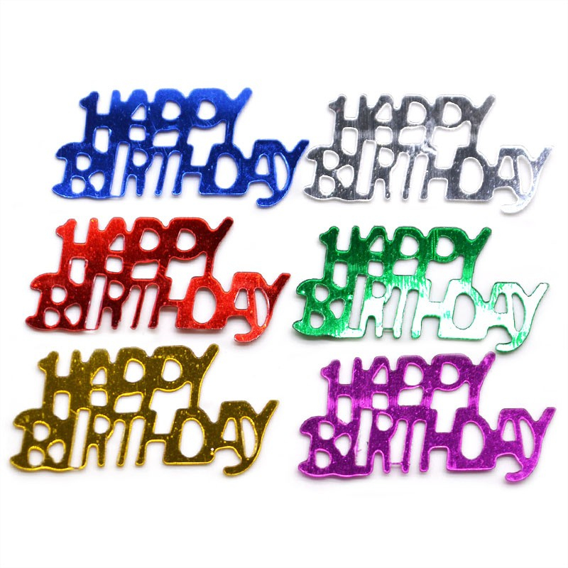 (15g) 3cm Konfetti Happy Birthday Party Dekoration Metallic Streukonfetti Tischdekoration - Bunt