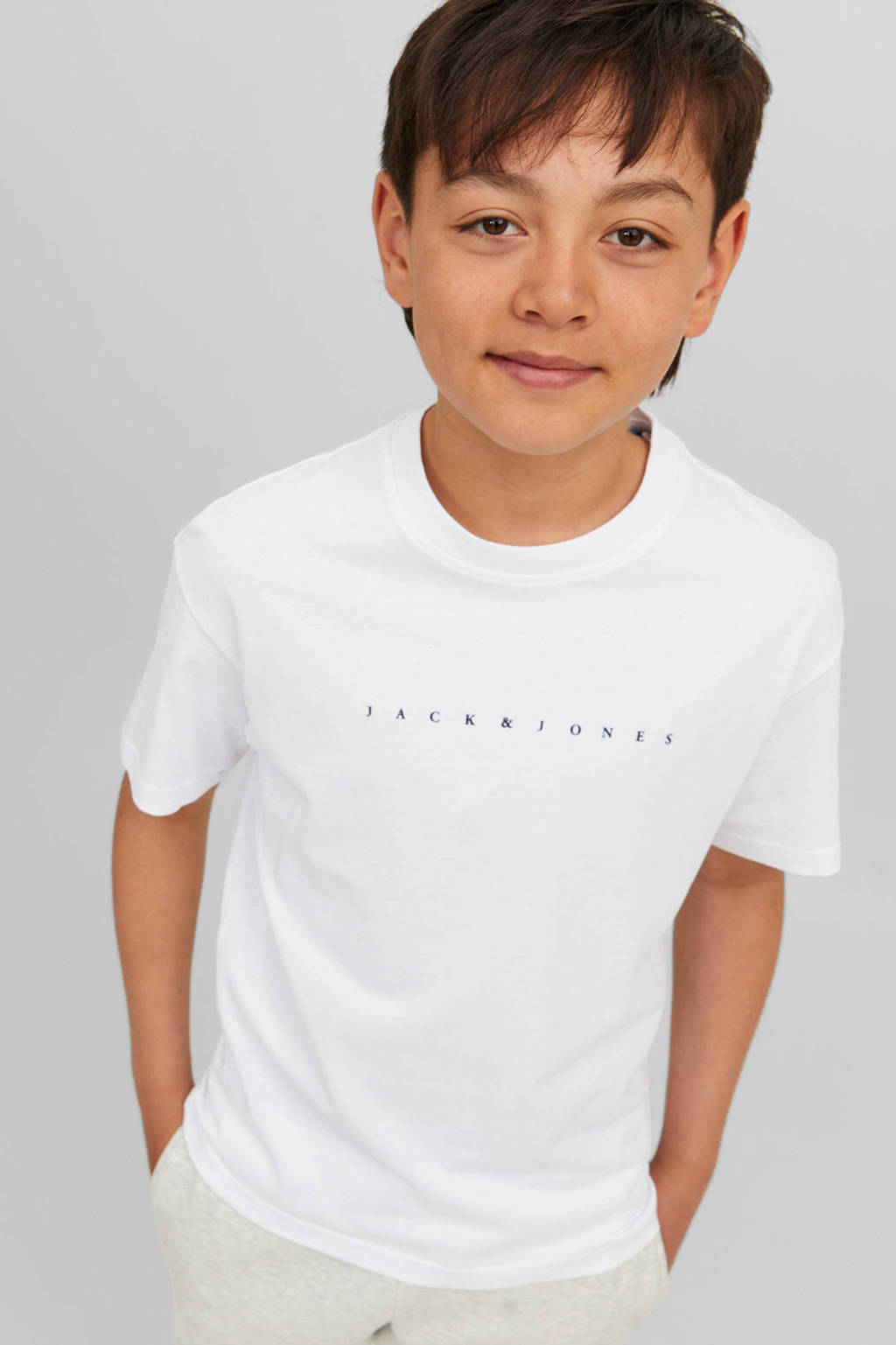 JACK & JONES T-shirt JJESTARmet tekst wit
