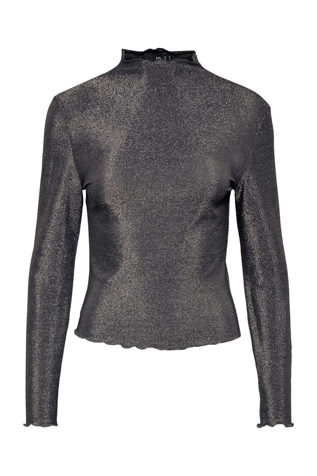 Pieces Pcsandra Ls Mockneck Top 4673448 black silver lurex