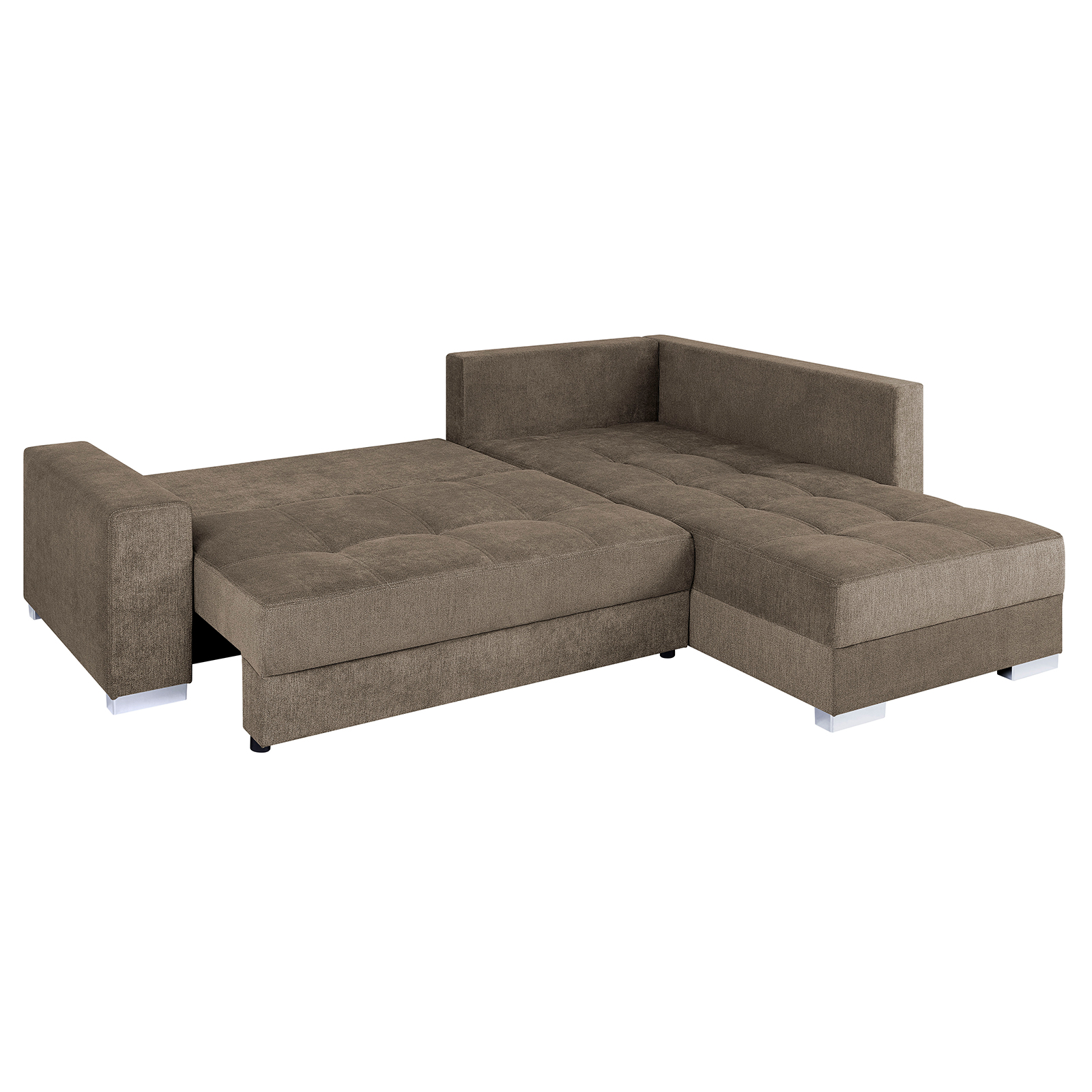 Ecksofa - nougat - mit Liegefunktion