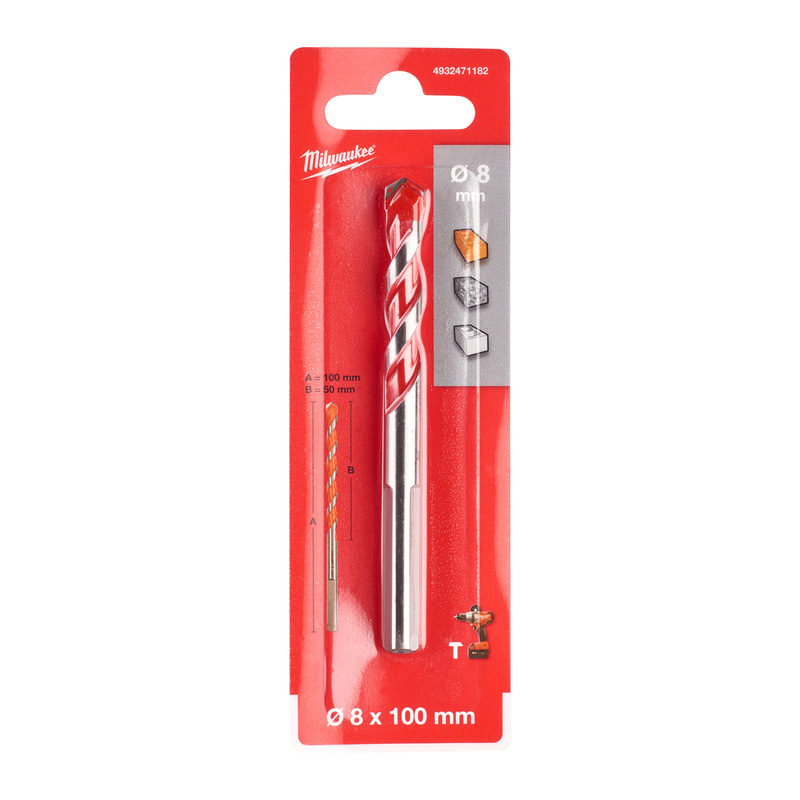 Milwaukee betonboor Premium 8x100mm