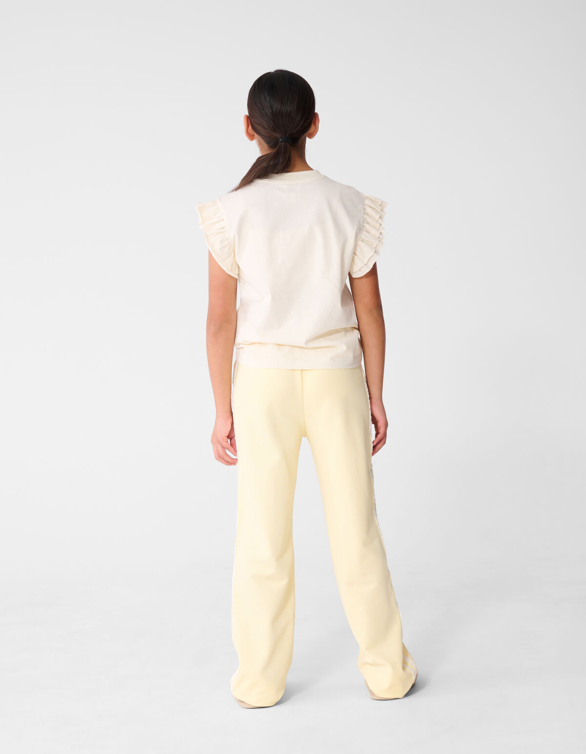 Ruffle Soleil Artwork T-shirt Gebroken Wit