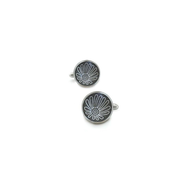 Boutons de manchette, Pasadena Silver. Emaillé