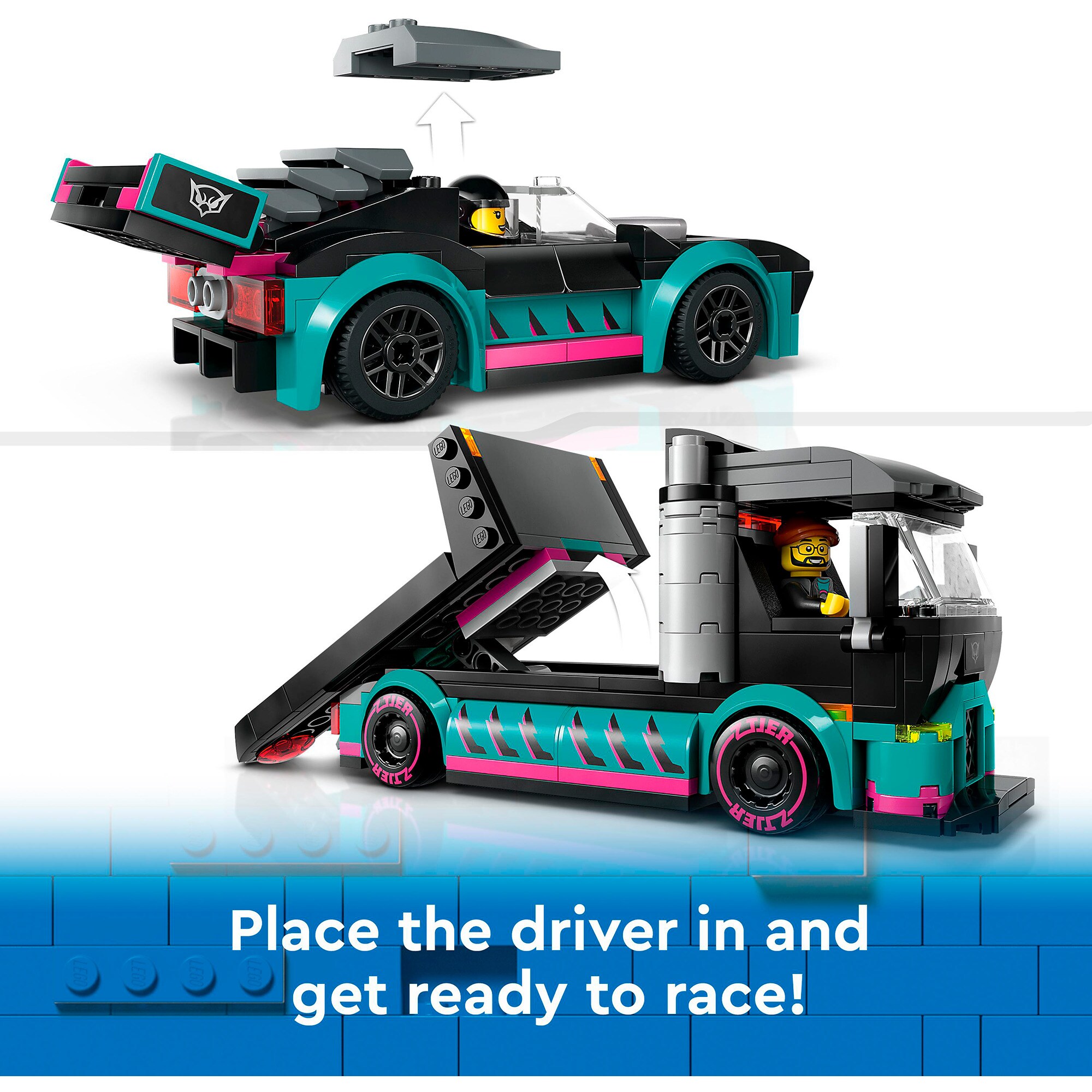 LEGO Konstruktionsspielzeug City Autotransporter mit Rennwagen