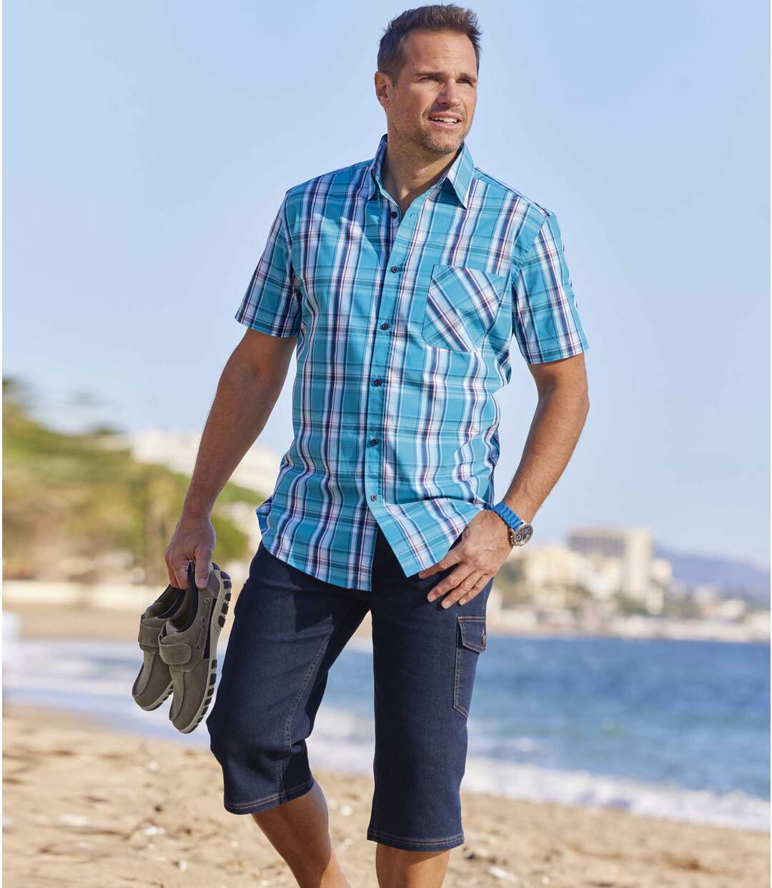 Pantacourt Cargo Jean Stretch Confort