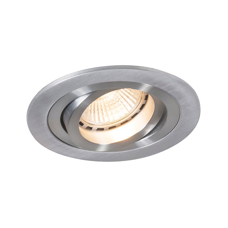 Moderne inbouwspot Rondoo 1 aluminium