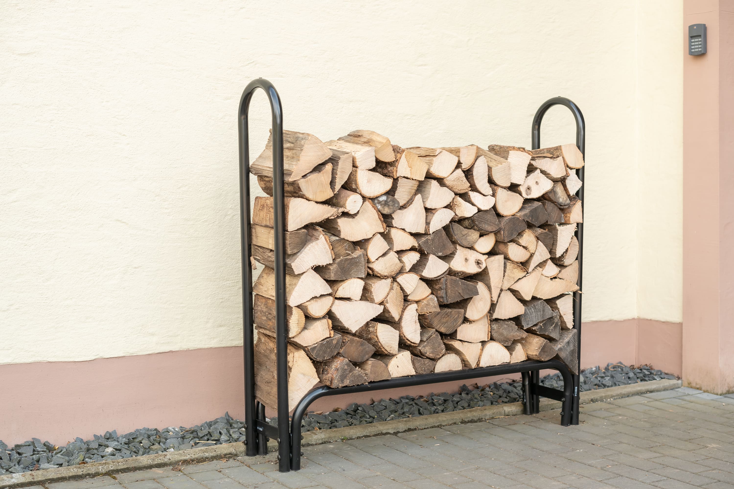 ShelterLogic Stahl Kaminholzregal Holzlager inkl. Abdeckung schwarz - versch. Ausführungen