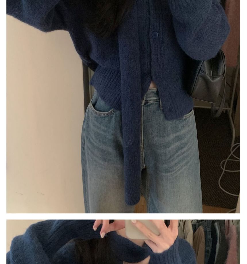 Ukiyo - Set: V-hals vest met knoopjes + sjaal