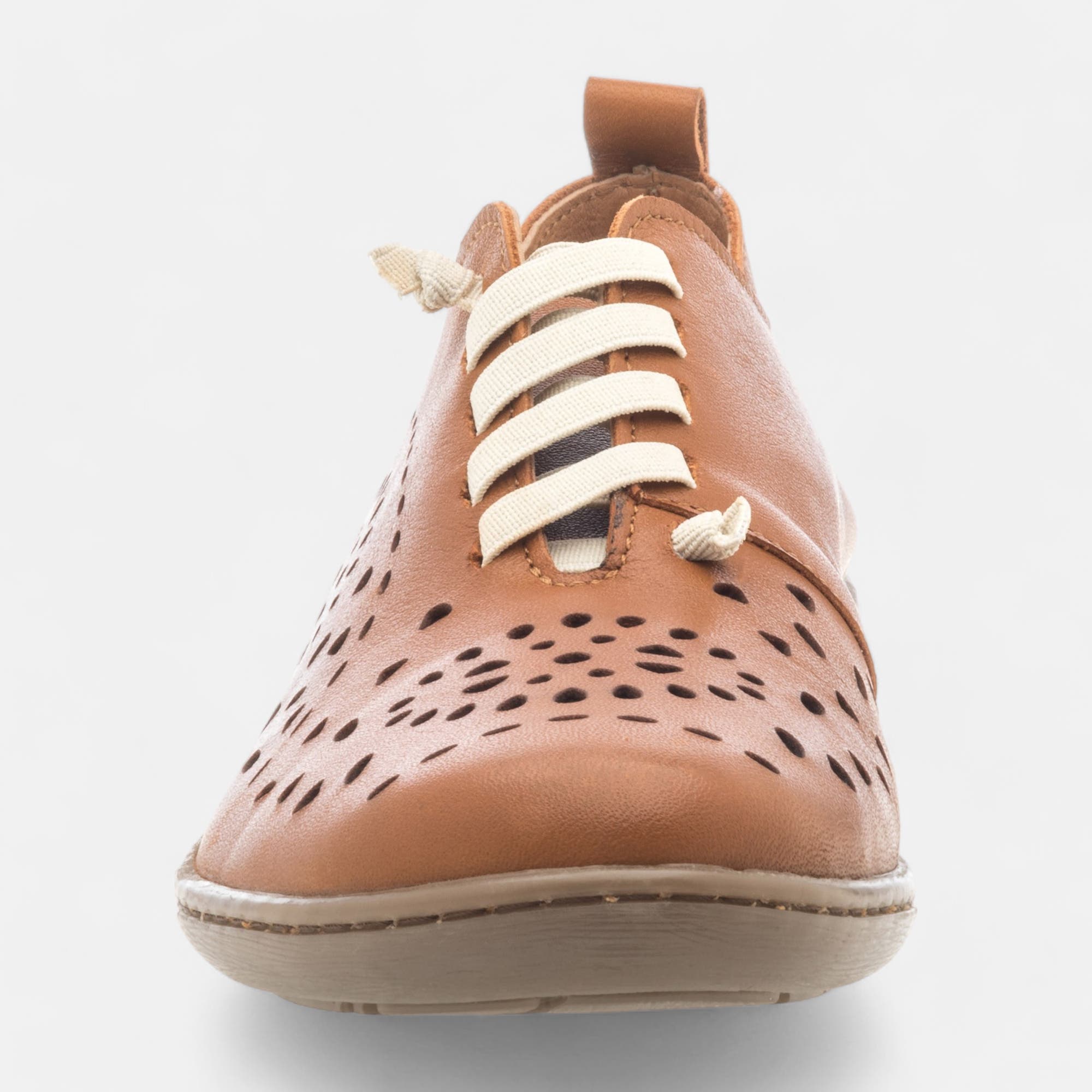 Baskets basses Femme en cuir cognac
