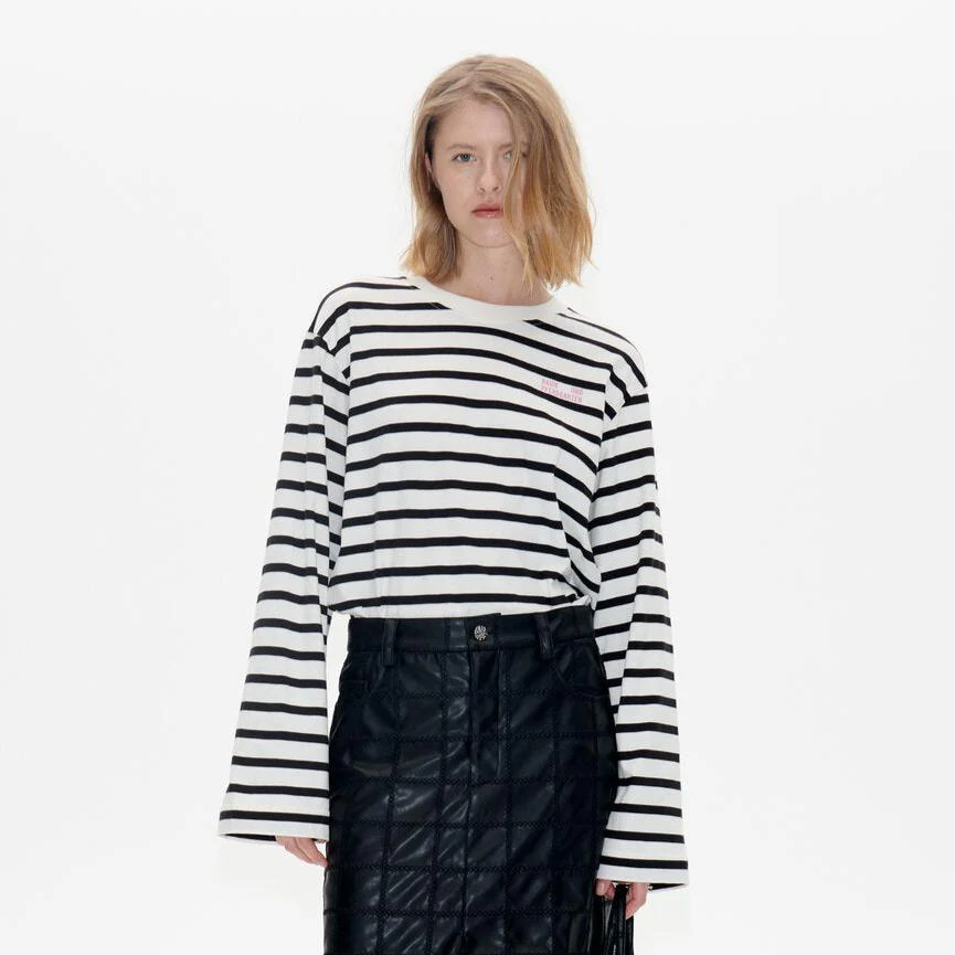 Baum und Pferdgarten  Jeevana langærmet t-shirt - Black Whisper Stripe