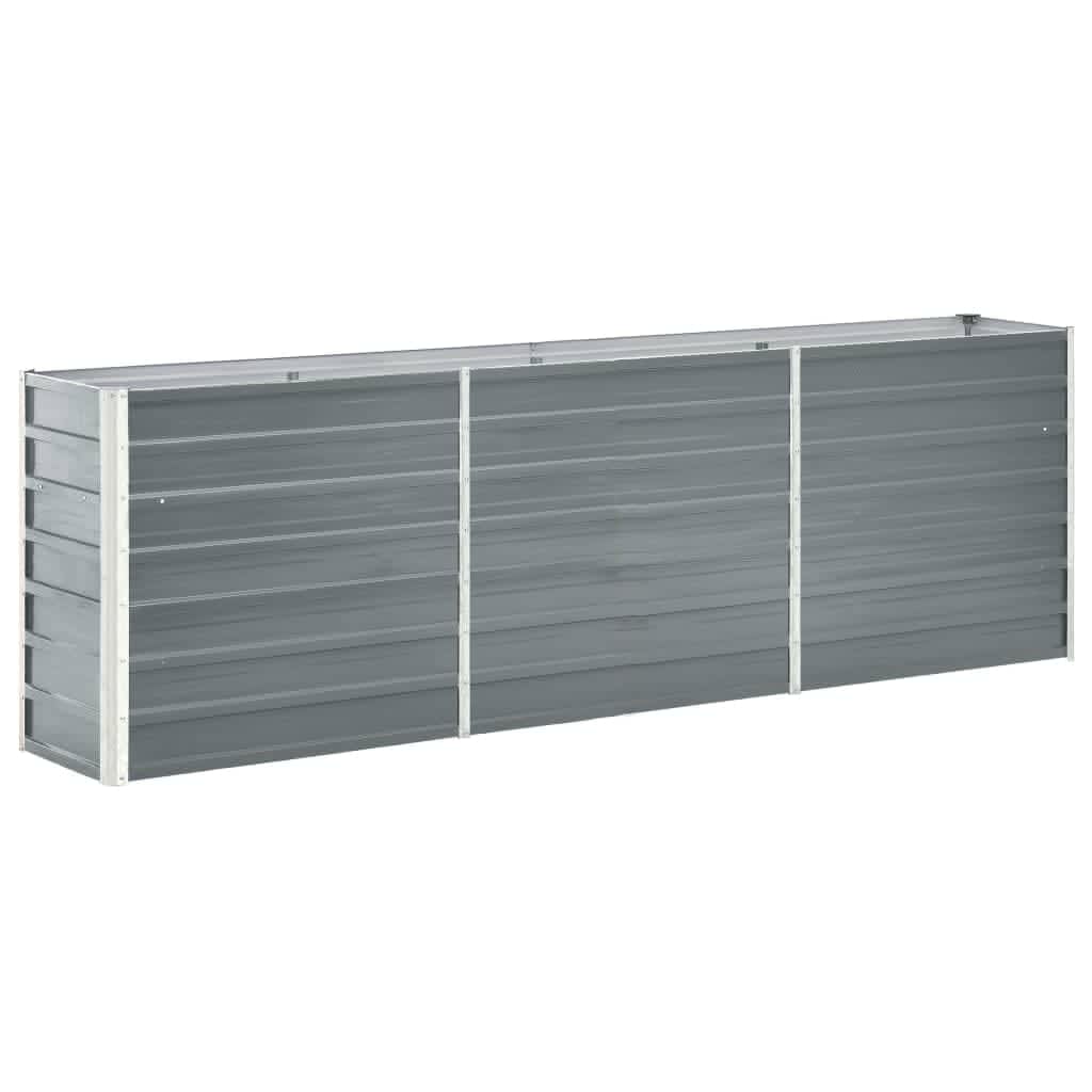 Canteiro elevado para jardim vidaXL, aço galvanizado, cinza, 240x40x77 cm