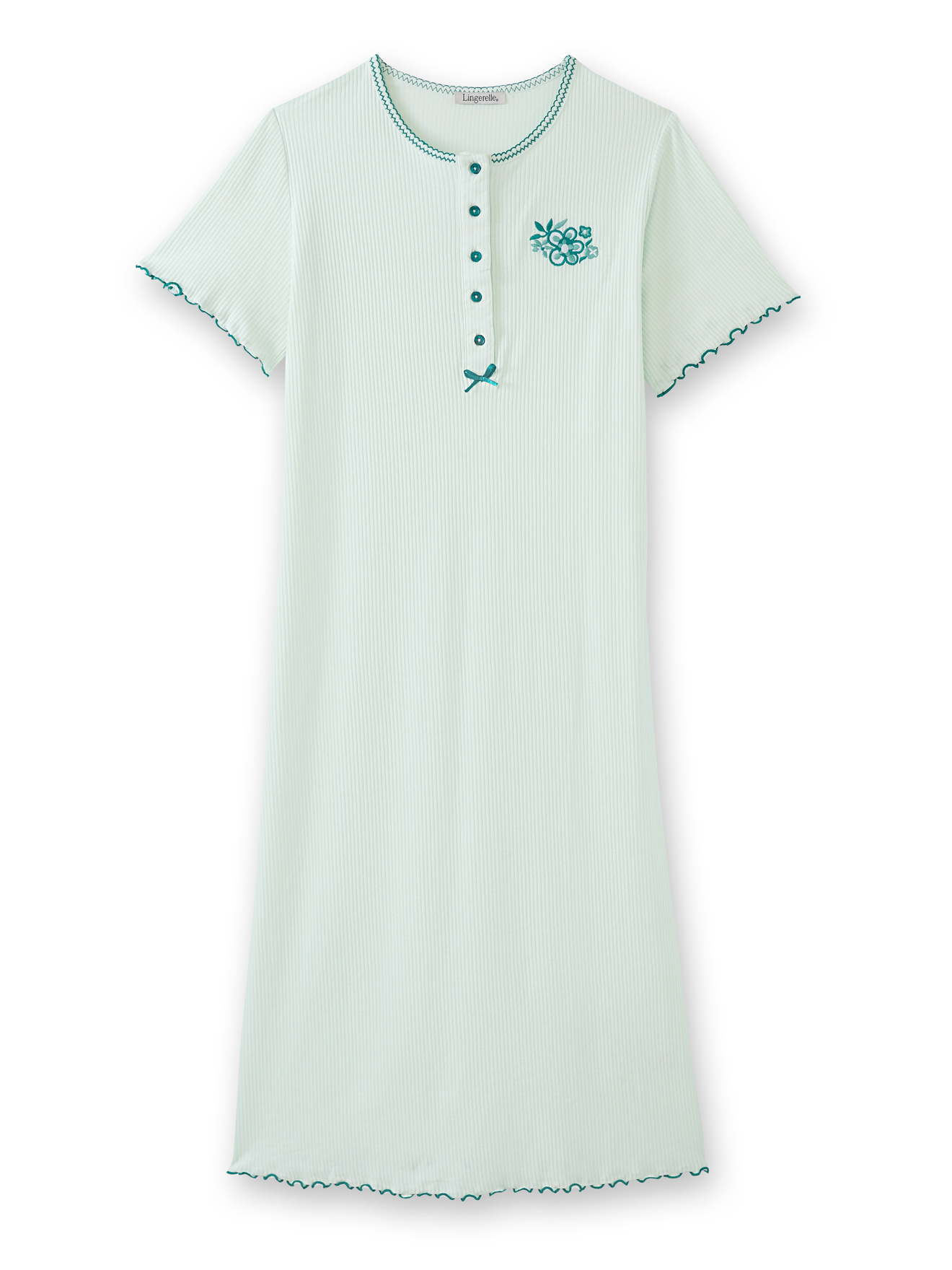 Chemise de nuit longue, interlock