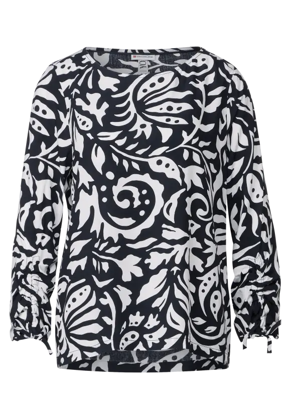 Blusenshirt mit Print - deep blue