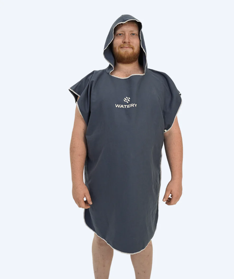 Watery badeponcho til voksne - Microfiber - Mørkeblå