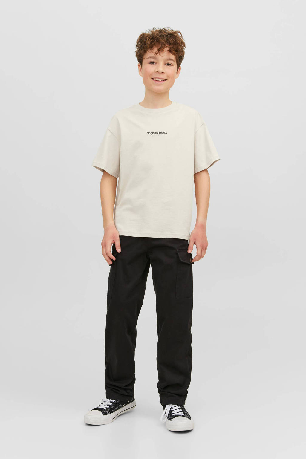JACK & JONES T-shirt JORVESTERBRO met tekst beige