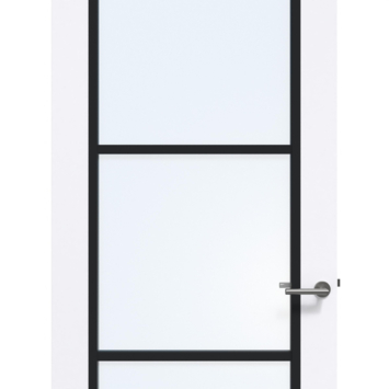 Arne & Bodil binnendeur ABB104 blank glas - extra wit afgelakt - glaslat diep zwart