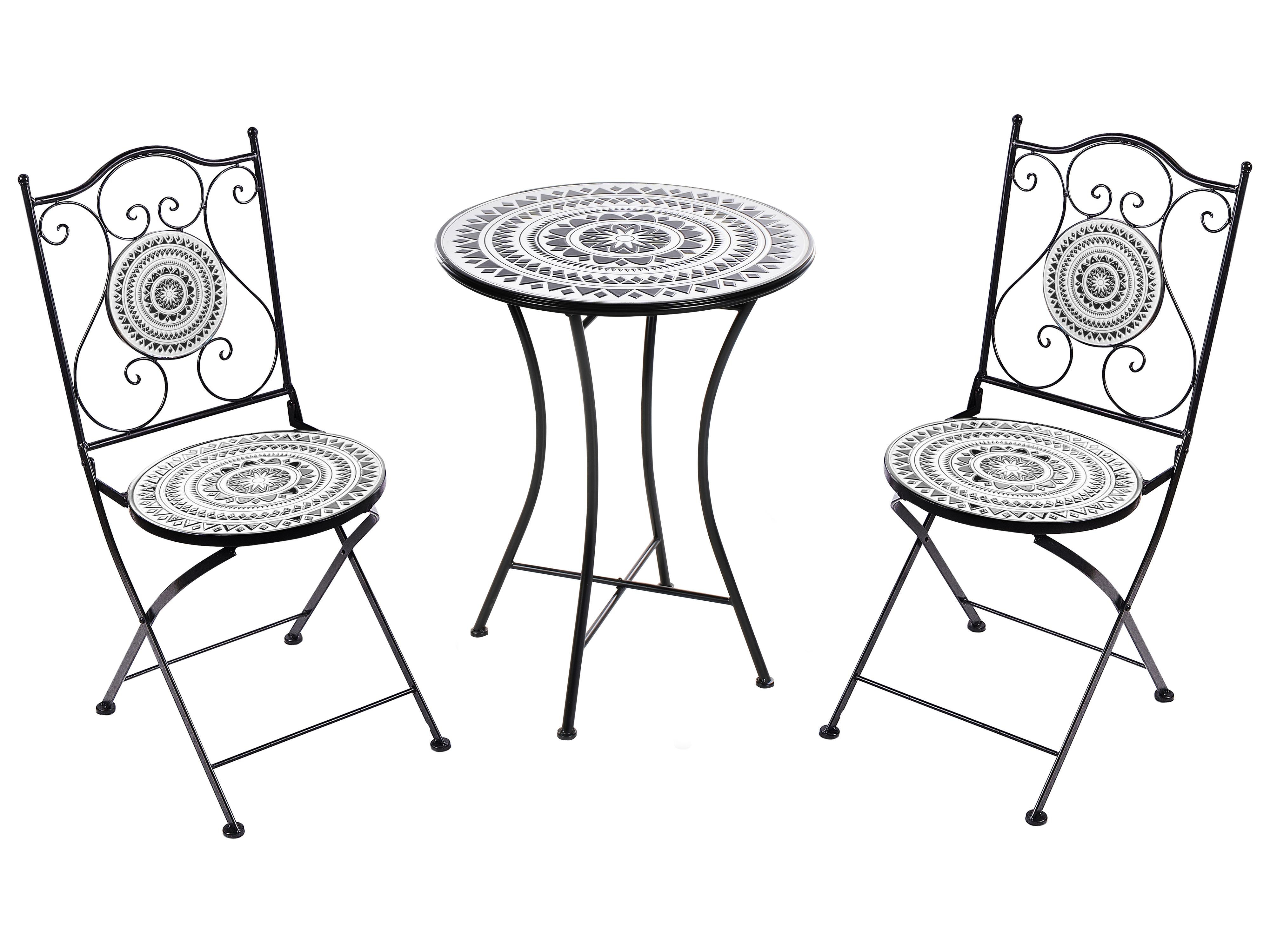 Bistroset inklapbaar COMISO Metaal Zwart/wit