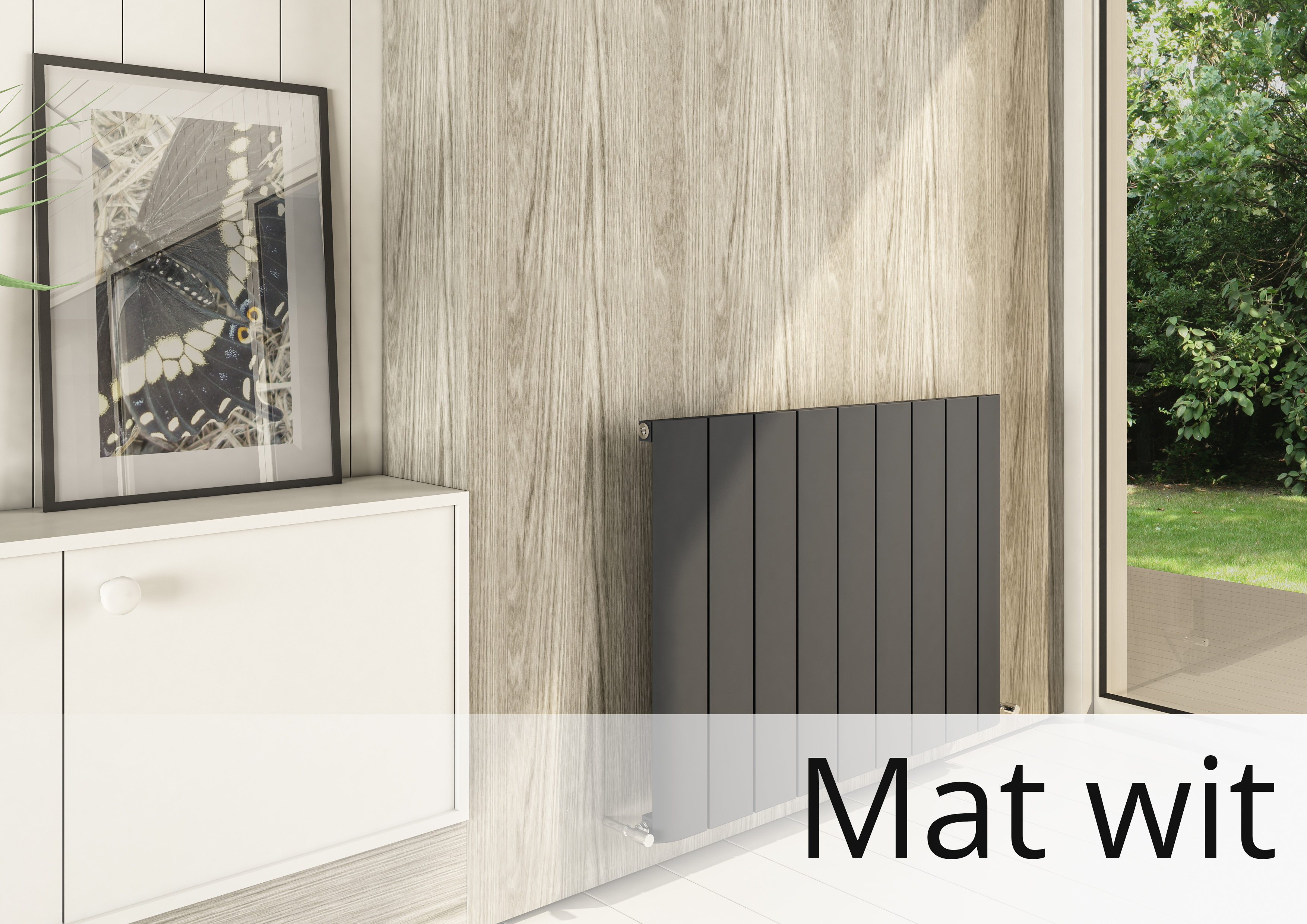 Eastbrook Peretti horizontale aluminium radiator 60x123cm Mat wit 1443 watt