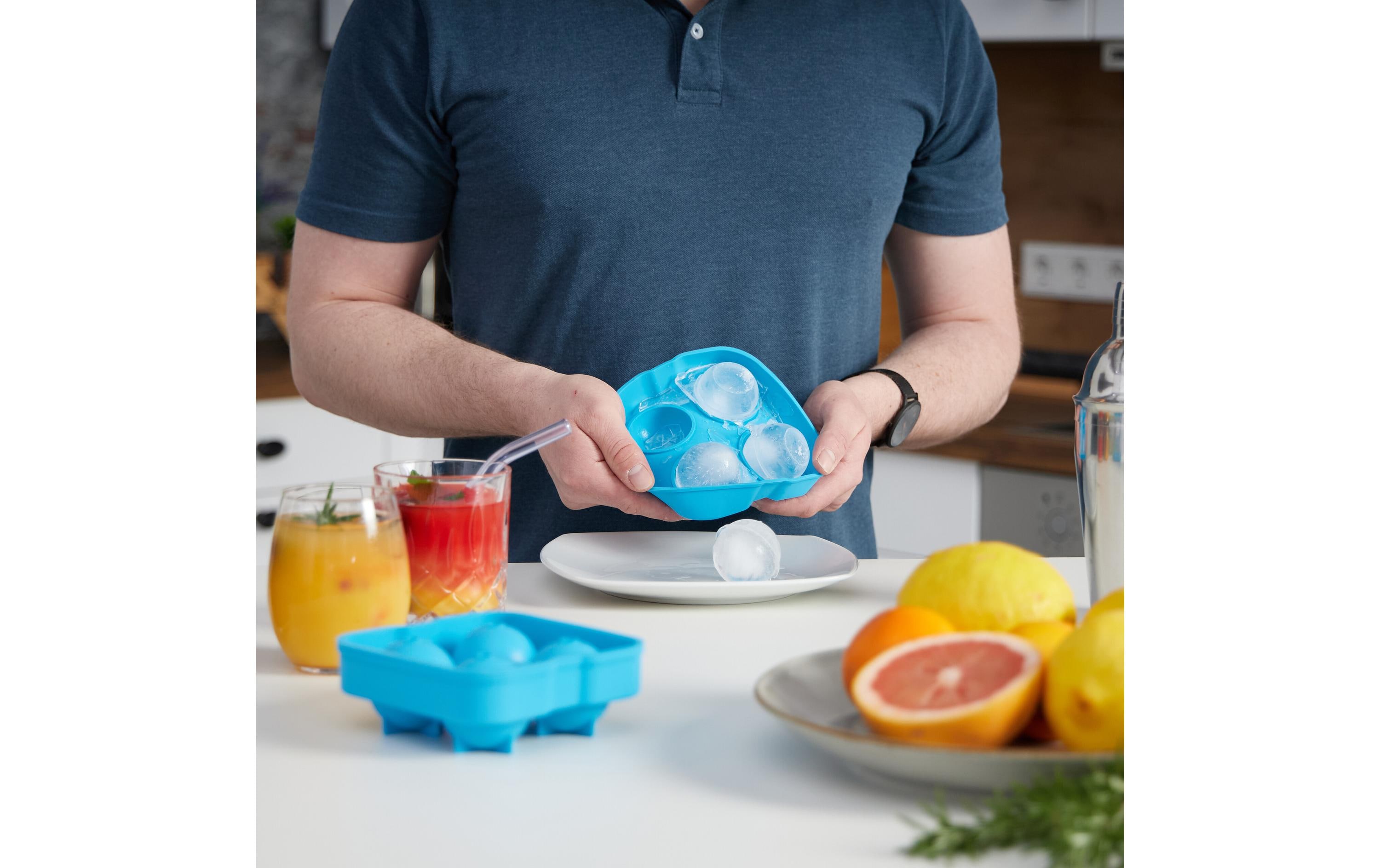 Eiswürfelform Kugel 2 Stück, BlauEiswürfelbereiter