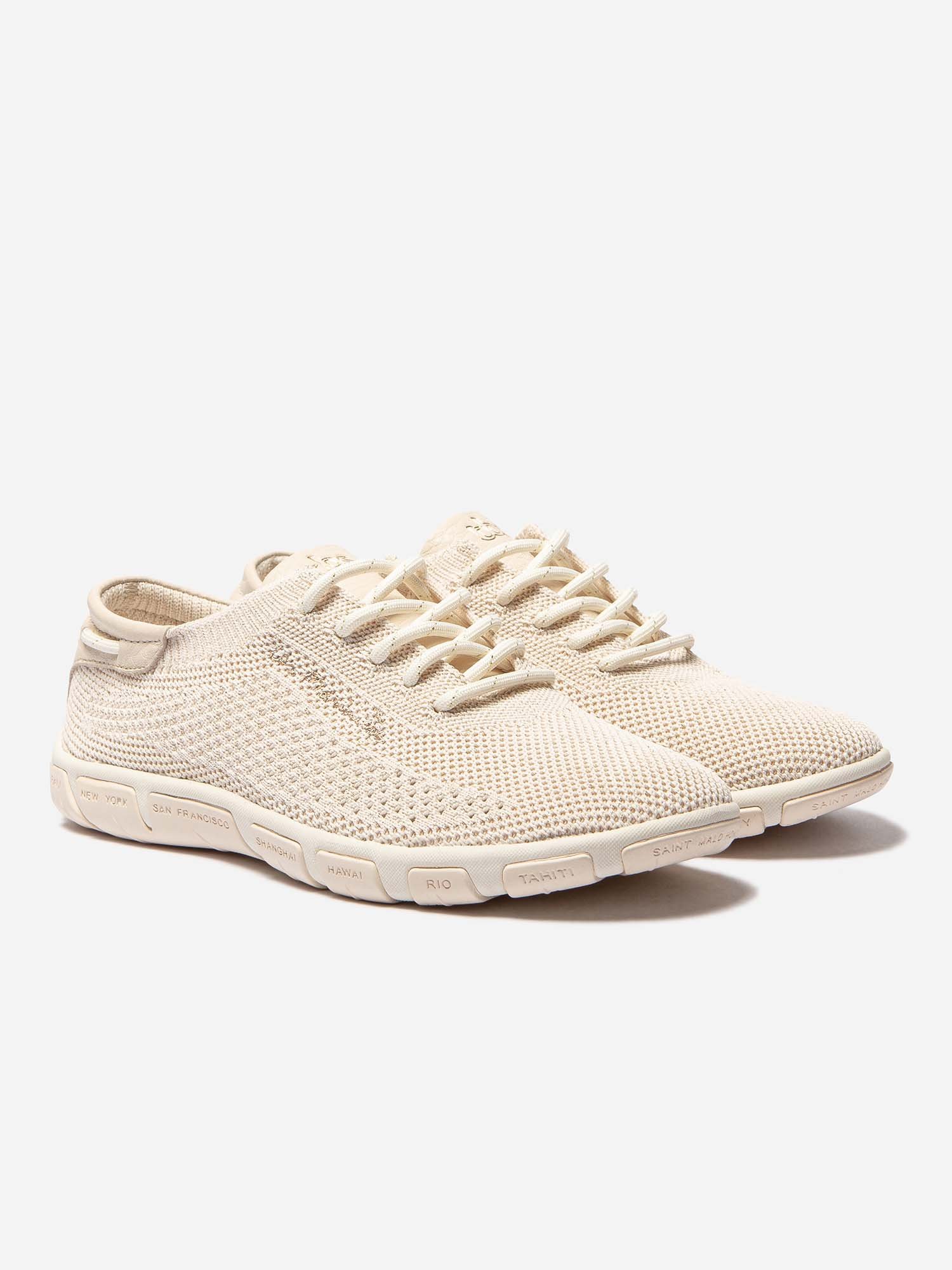 Tennis Femme Confort Textile Recyclé Beige