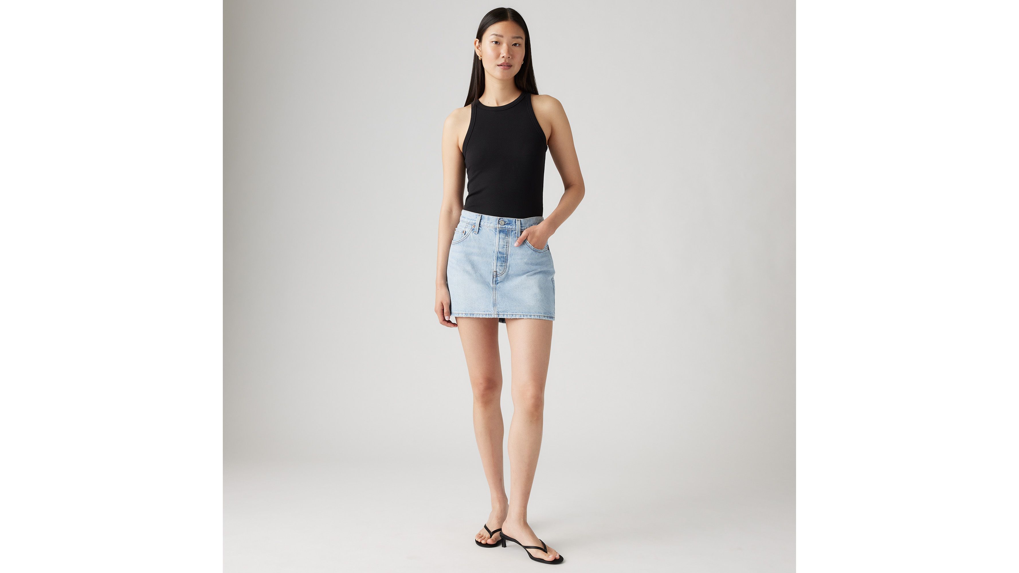 Jupe Icon - Light Indigo Worn In - Bleu