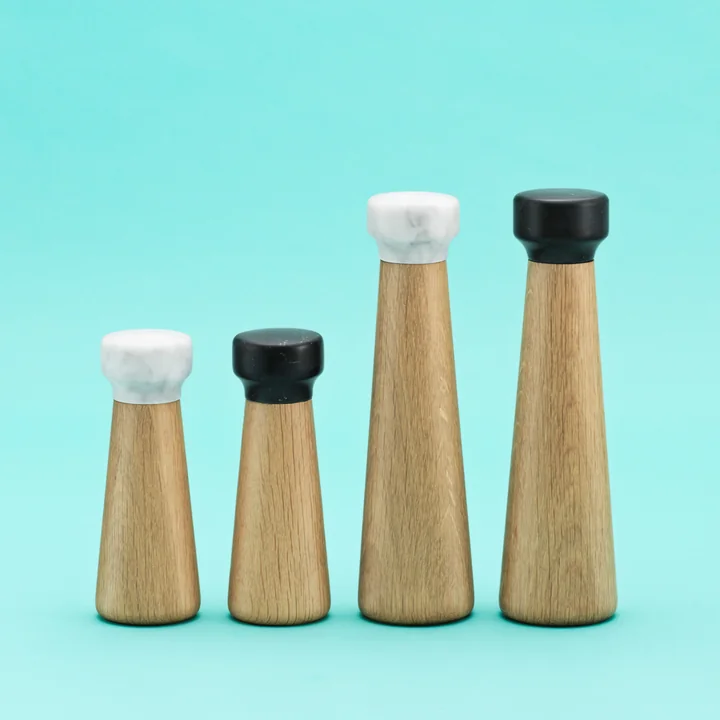 Normann Copenhagen - Craft Salzmühle gross, Eiche / Marmor weiss