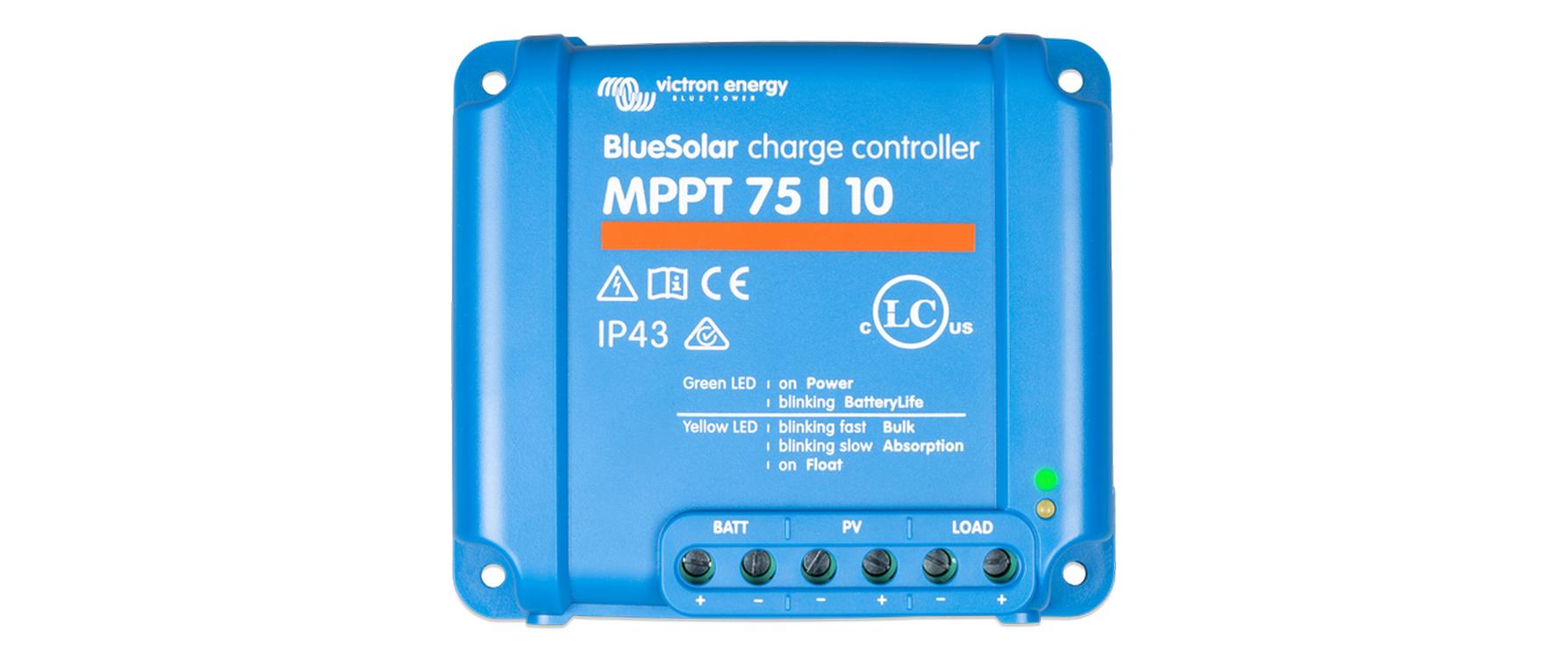Solarladeregler BlueSolar MPPT 75/10 12-24 V 10AMPPT- Regler mit einem Wirkungsgrad von über 98%