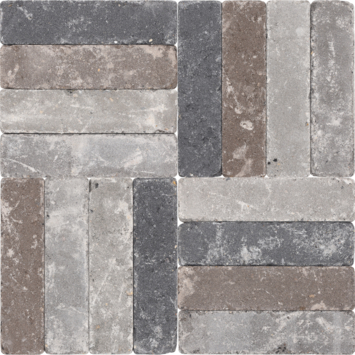 Stonewish Avenue klinker getrommeld Earth 20 x 5 x 7 cm bruin/grijs