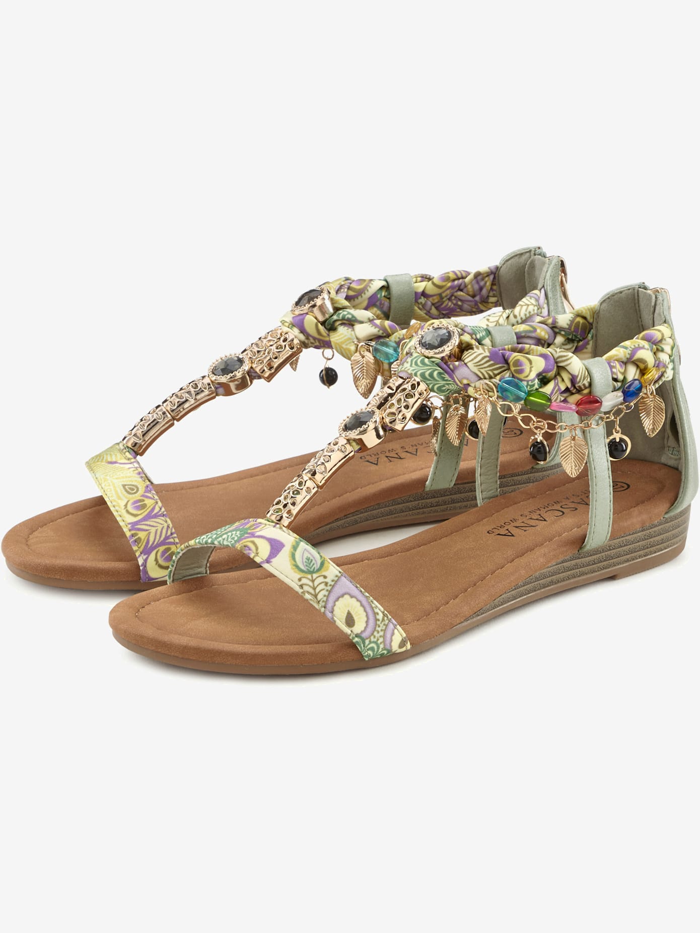 Sandales différents éléments décoratifs pour une allure, sophistiquée et raffinée