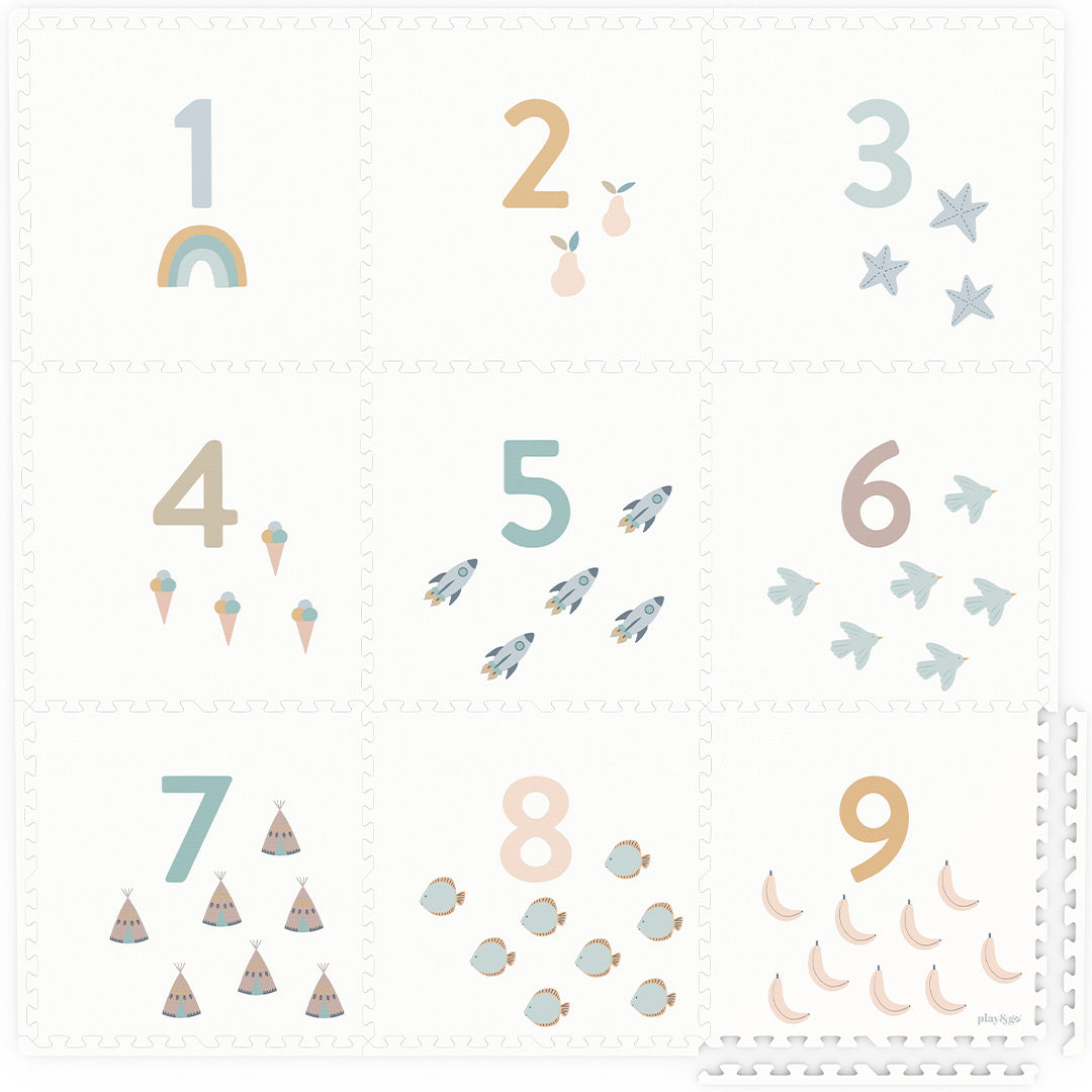 play&go 3-in-1 foam speelmat tiloo - numbers - 180x180 cm