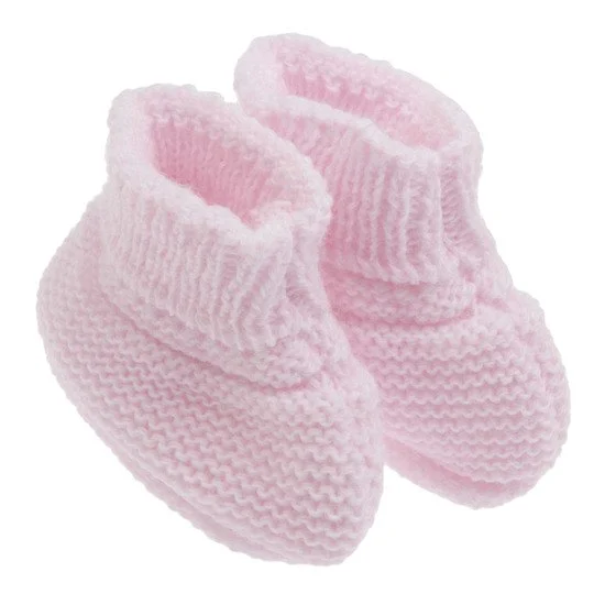Chaussons tricot   Rose        Naissance   de               P'tit bisou